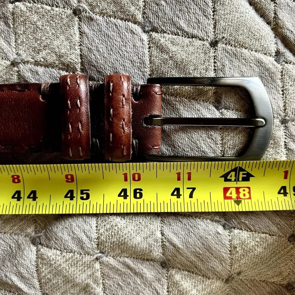 Torino Aniline Kipskin Shoulders Brown Leather Belt Men’s 40 Made in USA 65561‎